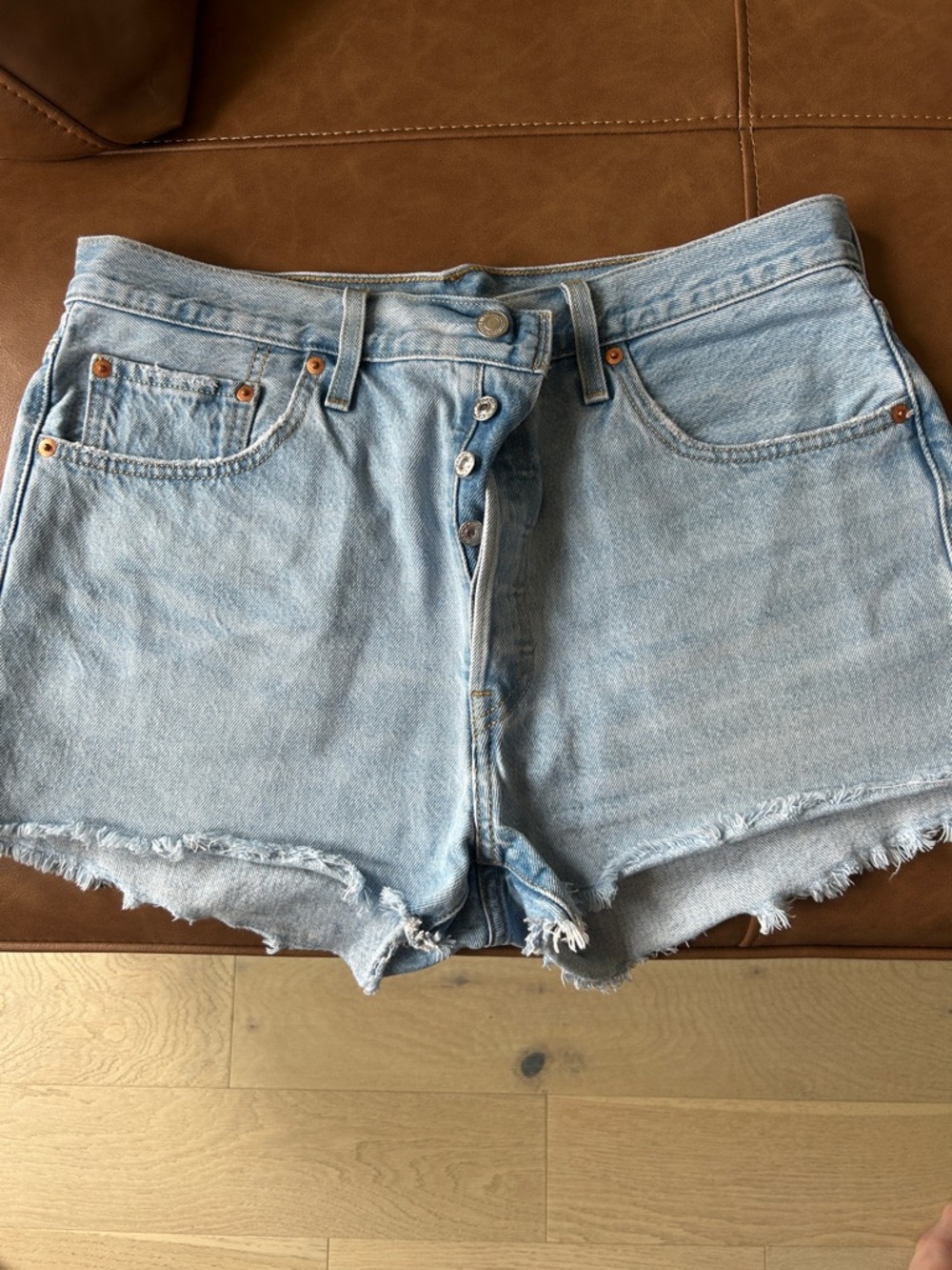 Levi’s Light Wash Denim Cutoff Shorts